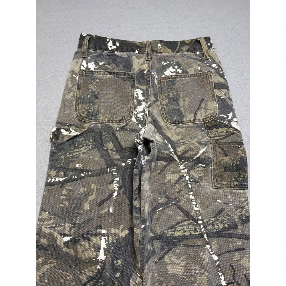 RSQ Carpenter Pants Kids Size 14 Camo Straight Leg Y2K Paint Splatter Utility